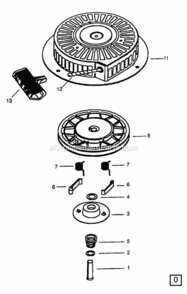 Recoil_Starter Diagram and Parts List for 1187-0  Briggs and Stratton Generator